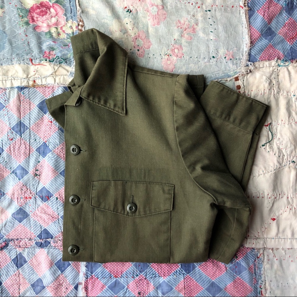 Vintage US Army Olive Fatigue Shirt